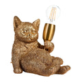 Lampe décorative en forme de chat doré avecampoule LED intégrée