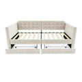 Canapé-lit convertible avec rangement intégré en tissu clair