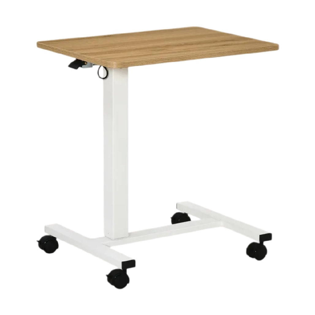 Table d'appoint réglable avec roulettes - Design moderne en bois et métal
